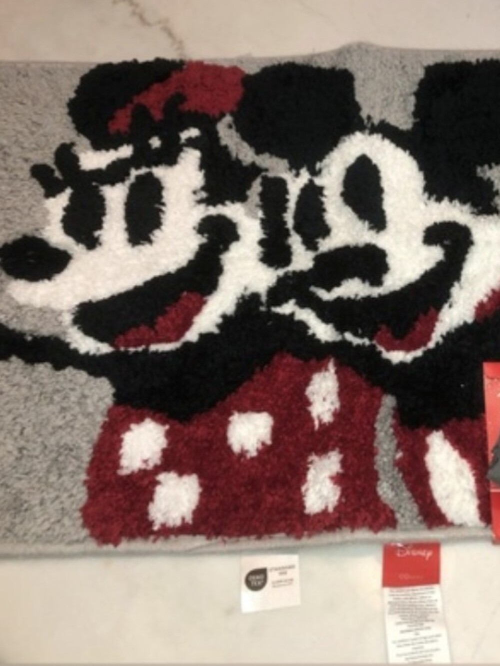 NWT Disney Minnie Mouse Red Black White Kids Rug